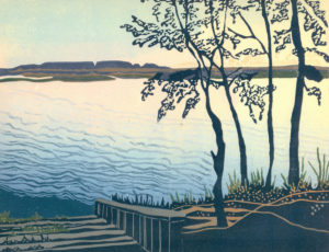 Original Linocut Landscape - Sleeping Giant Prov. Park, ONT