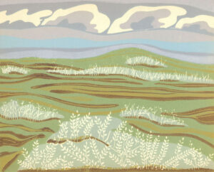Original Linocut Landscape - Kinbrook Island, AB
