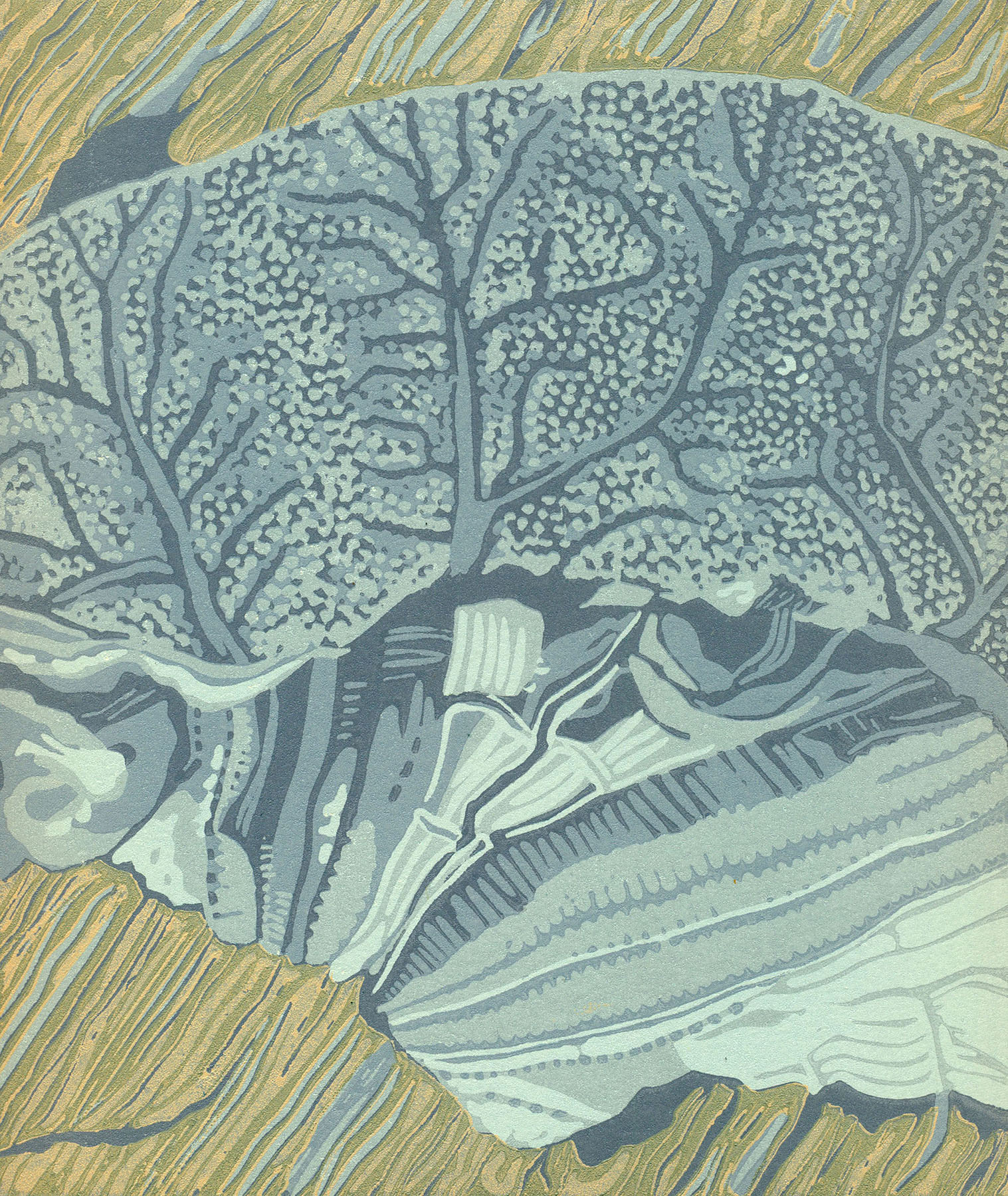 Original Linoleum Print for Sale Original Linocut - Sand Dollar