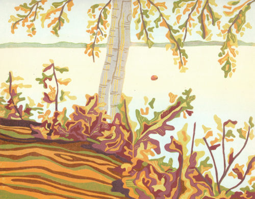 Original Linocut Landscape - Good Morning Maine