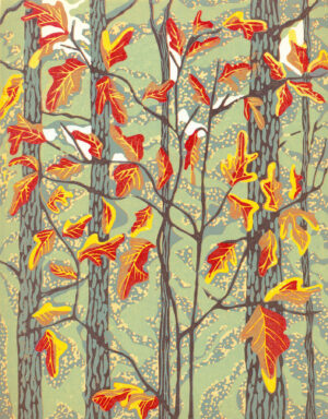 Original Linocut Landscape - Deep and Solemn Silence