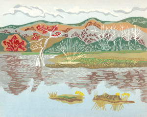 Original Linocut Landscape - Sanctuary