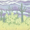 Original Linocut Landscape - The Colour of Spring