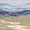 Original Linocut Landscape - Rattler Mountain, CA