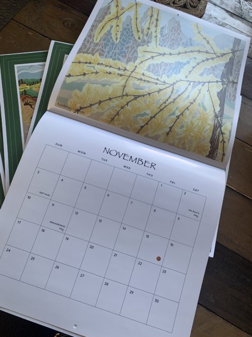 Art Calendar 2024 - Linocuts by Kate Goetz - Blue Chisel Studio