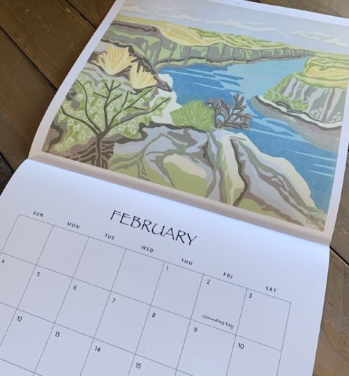 Art Calendar 2024 - Linocuts by Kate Goetz - Blue Chisel Studio