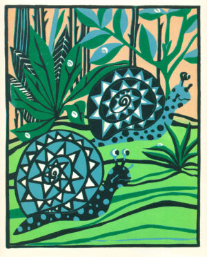 Original Fine Art Print for Kids - Two Little Snails