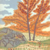 Original Linocut Landscape - The Emperor